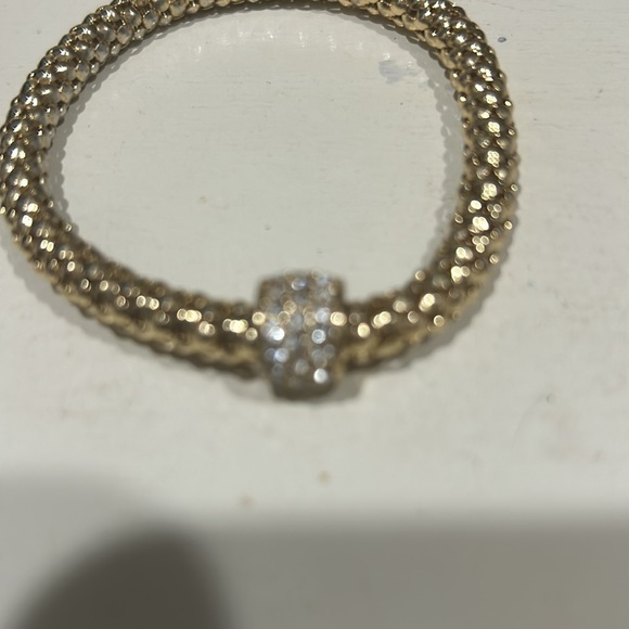 Gold filled necklace with rhinestones and bracelet to match - Picture 2 of 5